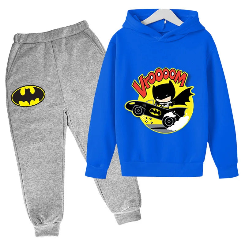 Batman Hoodie & Pants Set - Kids 2-Piece Superhero Outfit