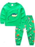Boys Pajama Set - Cartoon Car Print Long Sleeve PJs for Kids