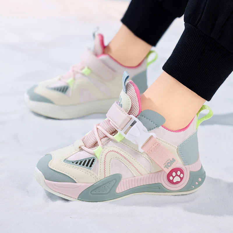 Kids Fleece Lined Sneakers - Warm Casual Running Shoes Ages 3-8