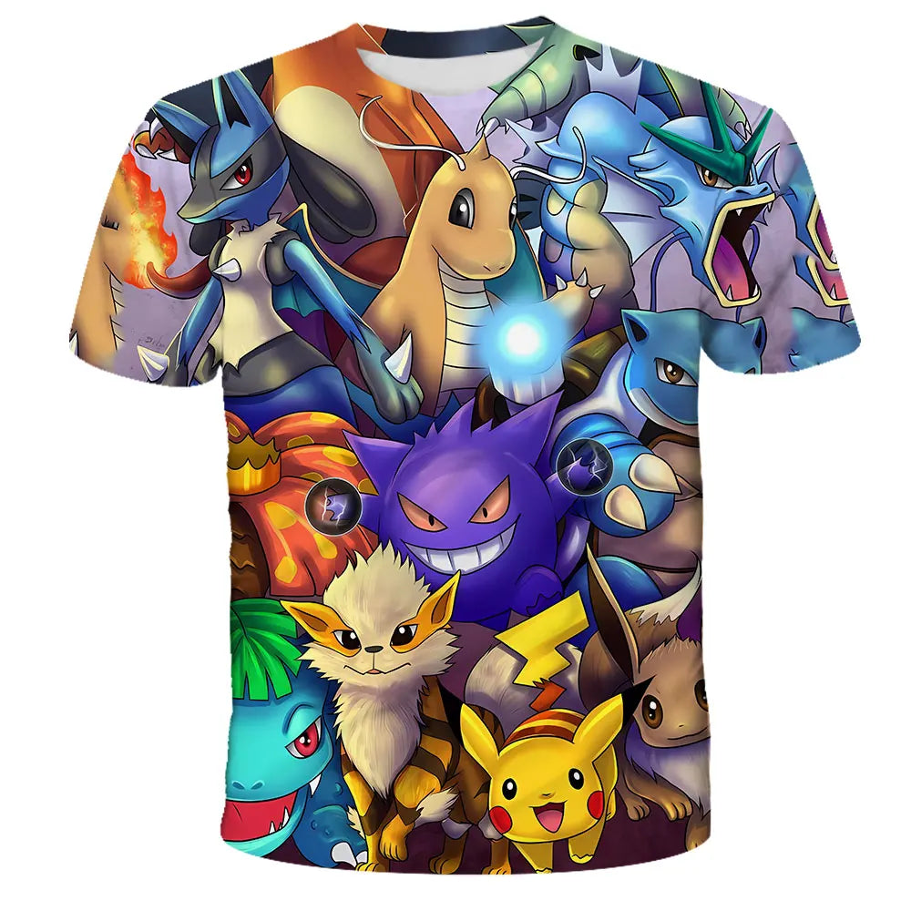 Pokemon Pikachu Kids T-Shirt - Cartoon Print Tee Ages 3-12