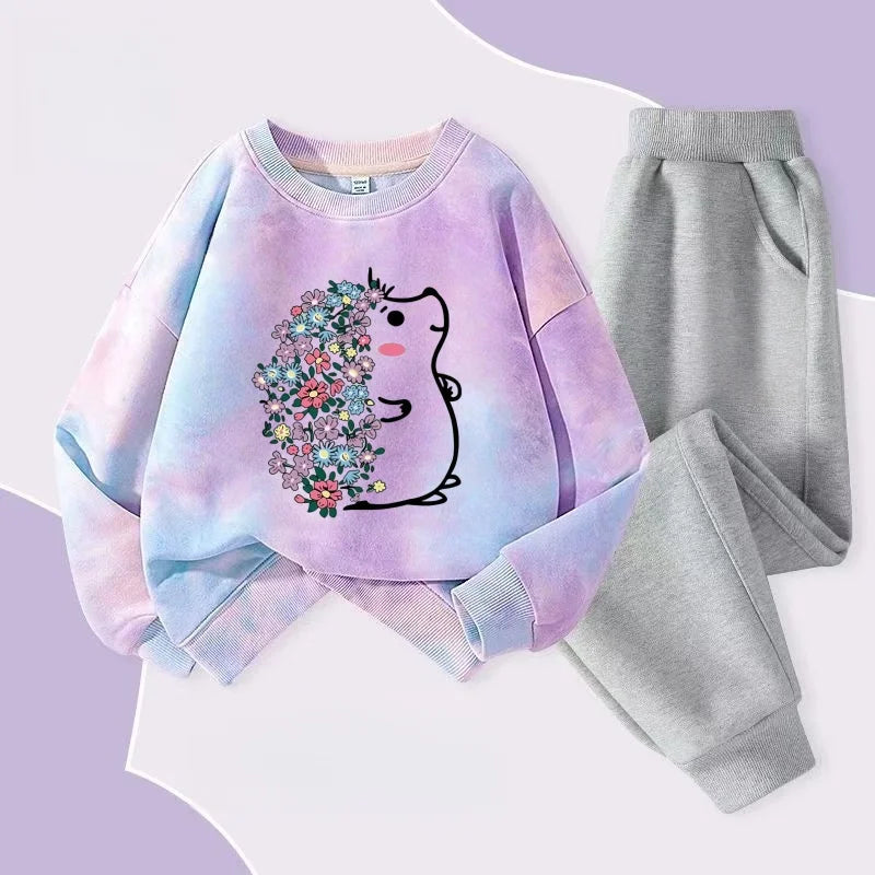 Tie Dye Pullover Sweatshirts + Pants Set