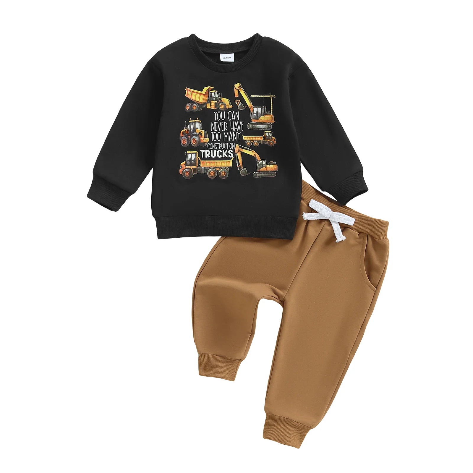 Long Sleeve Pullover + Solid Color Pants 2 Pcs Set