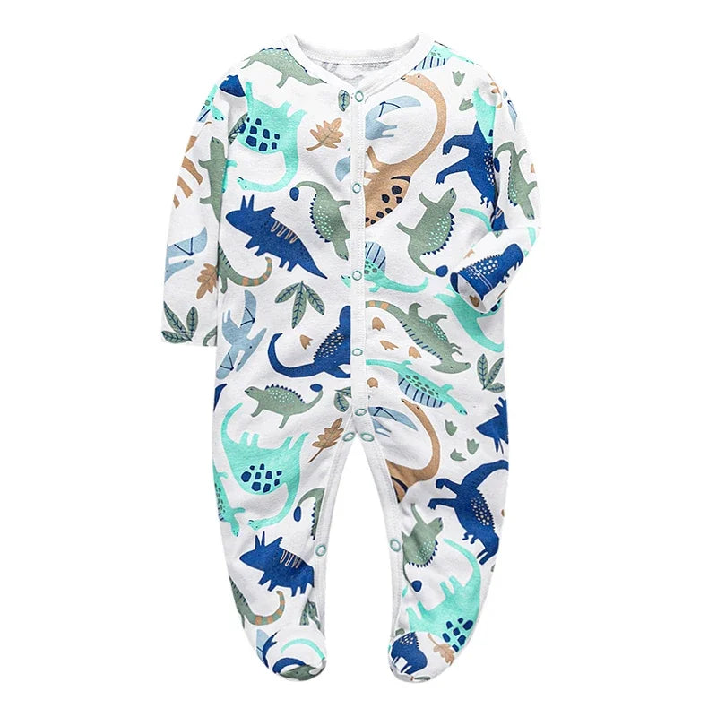 Newborn Cotton Jumper Onesie - 100% Cotton Footie Pajamas 0-12M