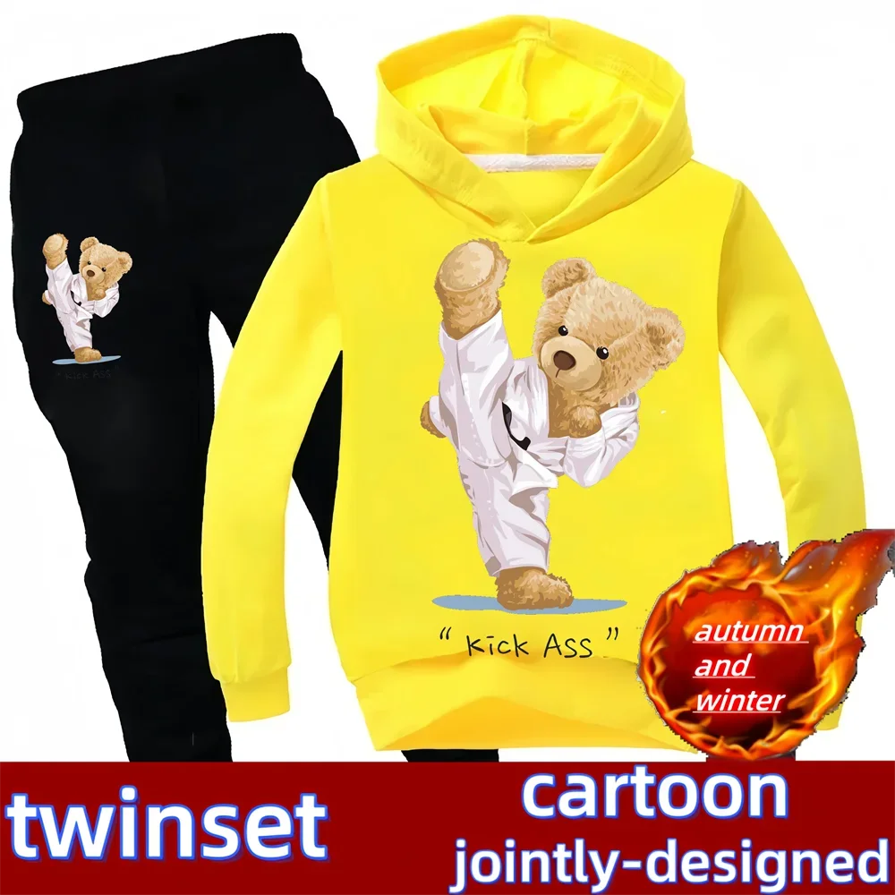 Kids Cartoon Hoodie & Pants Set - Sporty 2-Piece Outfit Ages 7-13