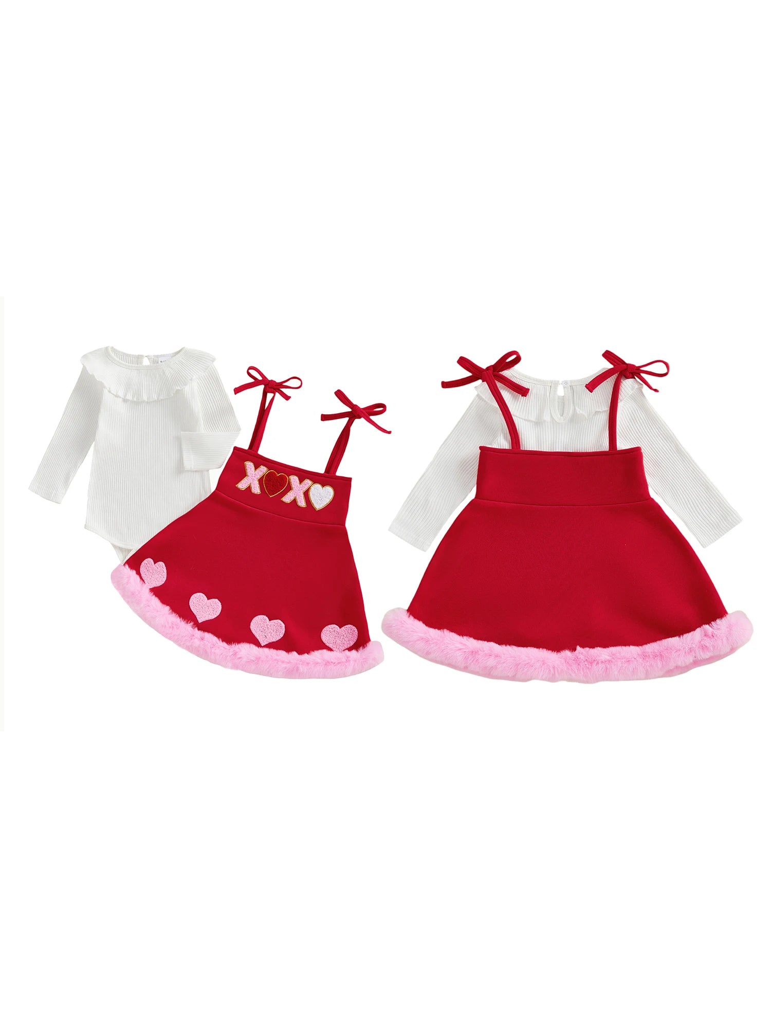 Girls Valentine's Day 2-Piece Set - Heart Outfit for Toddlers