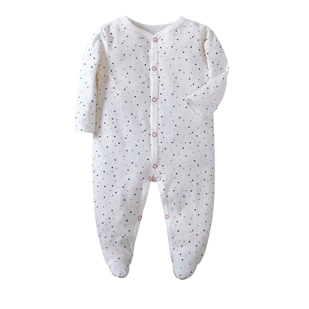 Newborn Cotton Jumper Onesie - 100% Cotton Footie Pajamas 0-12M