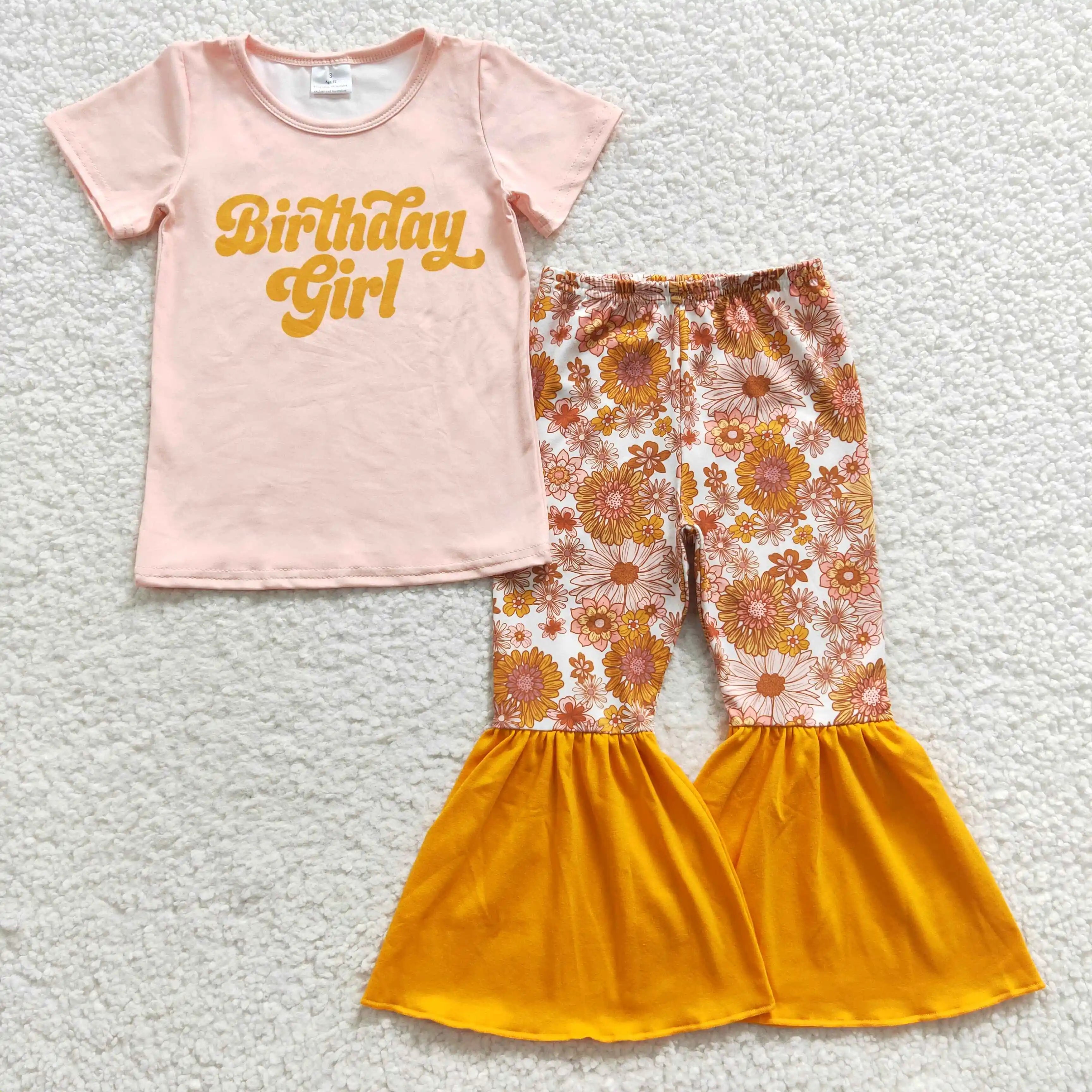 Short Sleeves T-shirt + Bell Bottom Pants Set