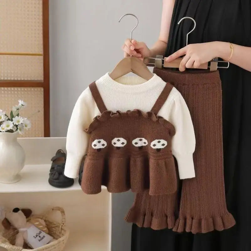 Girls Knitted Sweater Set 2-Piece - Cozy Sweater & Pants for Ages 0-6