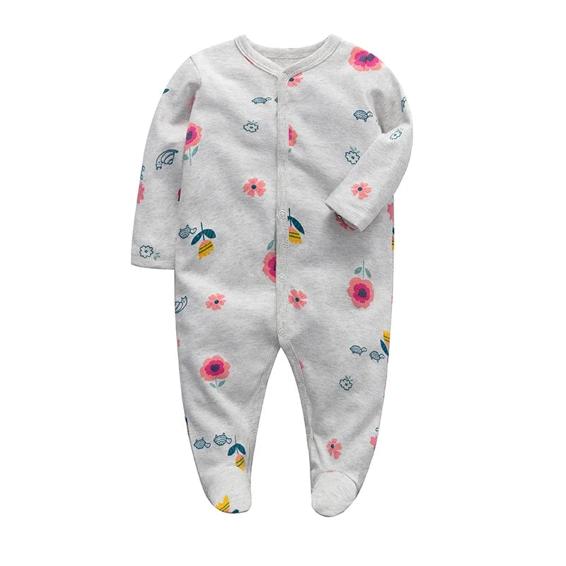 Newborn Cotton Jumper Onesie - 100% Cotton Footie Pajamas 0-12M