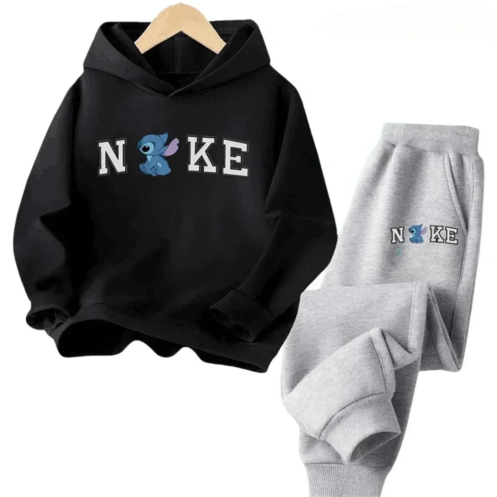 Lilo Stitch Printed Hoodie + Pant 2pcs Set