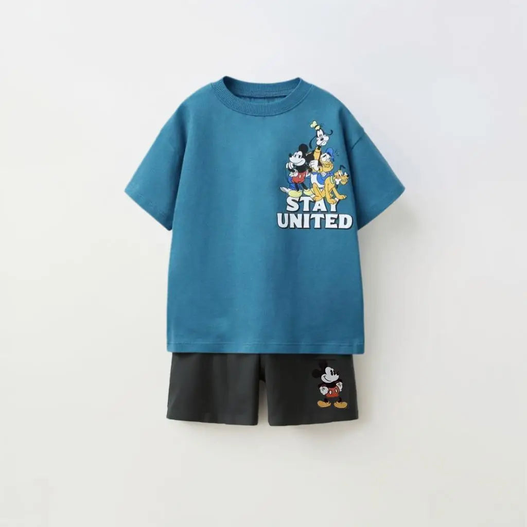 Kids Summer Two-Piece Outfit - Casual Printed Sport Set for Boys & Girls