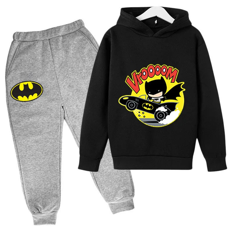 Batman Hoodie & Pants Set - Kids 2-Piece Superhero Outfit