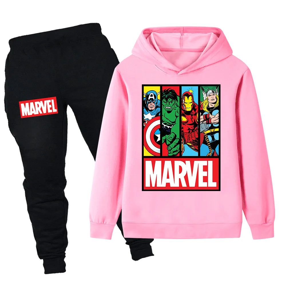 Marvel print long-sleeved + pants Set