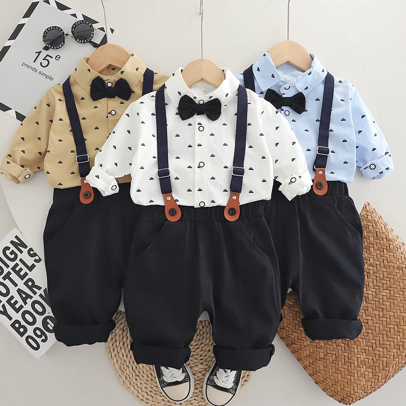 Boys 2-Piece Outfit Set - Long Sleeve Shirt & Pants