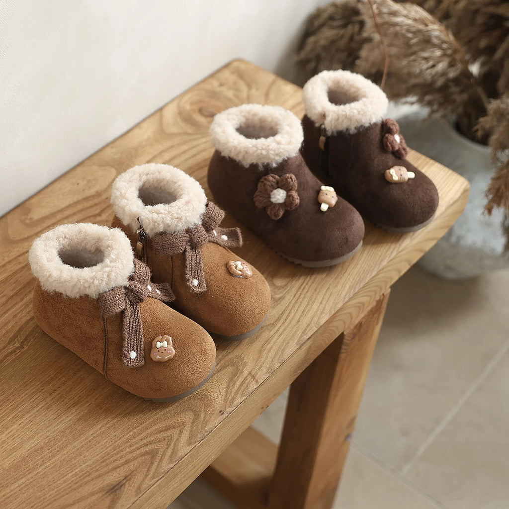Toddler Fleece Lined Snow Boots - Warm Winter Shoes Ages 1-3