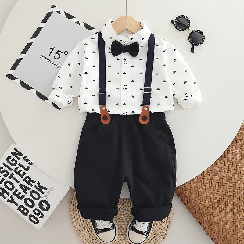 Boys 2-Piece Outfit Set - Long Sleeve Shirt & Pants