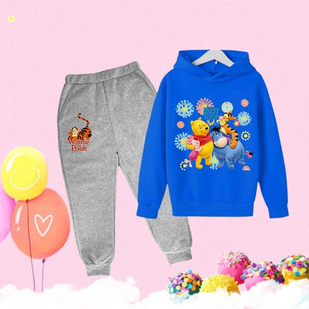 Winnie the Pooh print Hooded Sweatshirt Set