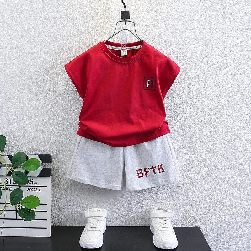 Kids Summer Outfit - Breathable Cotton T-Shirt & Shorts Set for Boys Girls