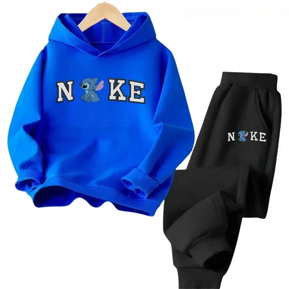 Lilo Stitch Printed Hoodie + Pant 2pcs Set