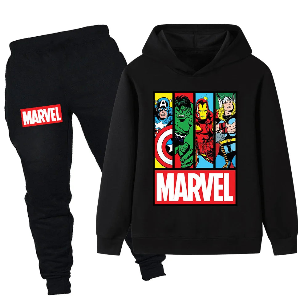 Marvel print long-sleeved + pants Set
