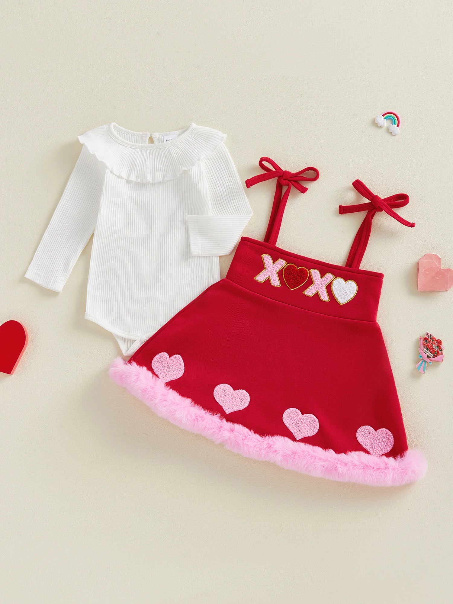 Girls Valentine's Day 2-Piece Set - Heart Outfit for Toddlers