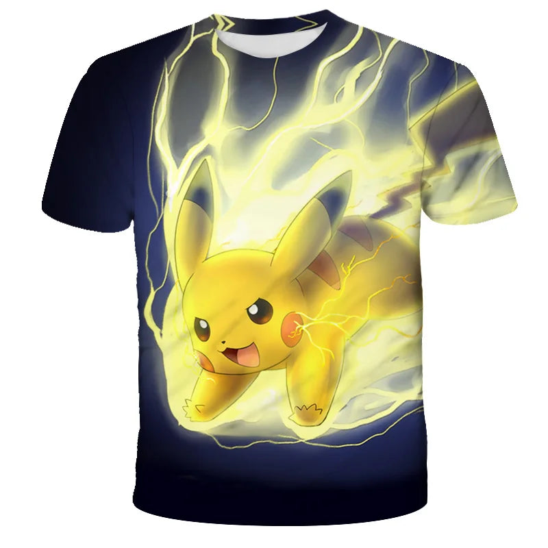 Pokemon Pikachu Kids T-Shirt - Cartoon Print Tee Ages 3-12