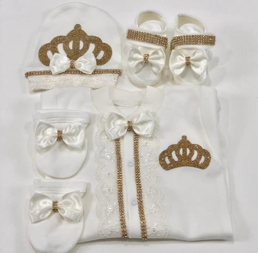 Newborn 4-Piece Bodysuit Gift Set - Premium Cotton Layette