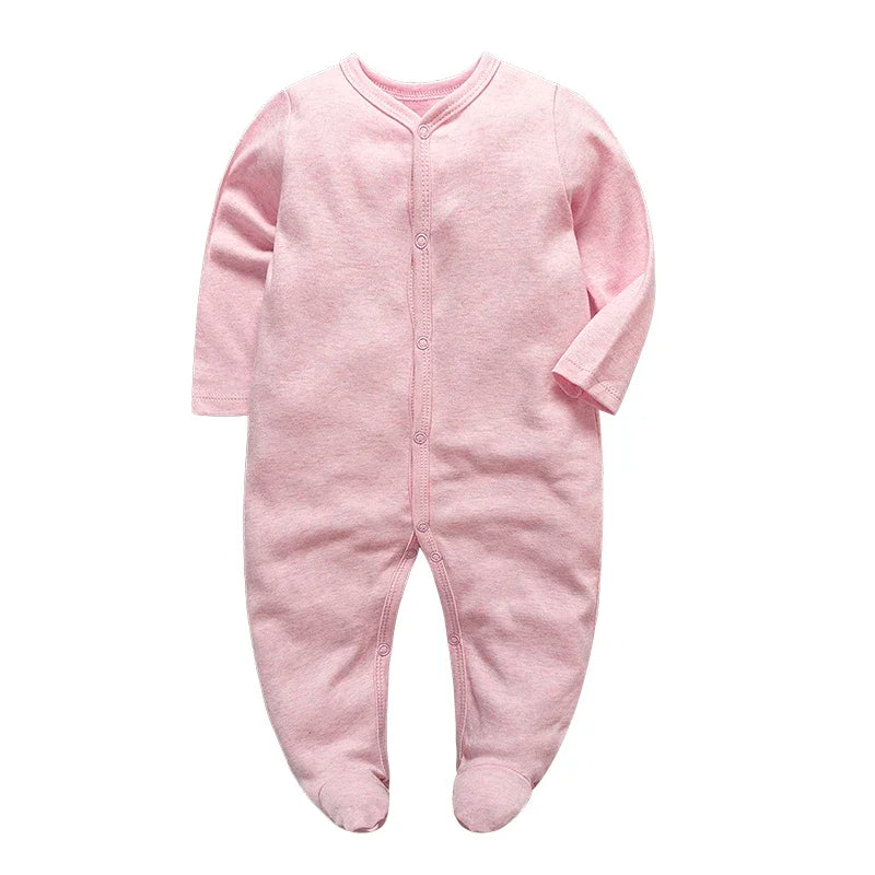 Newborn Cotton Jumper Onesie - 100% Cotton Footie Pajamas 0-12M