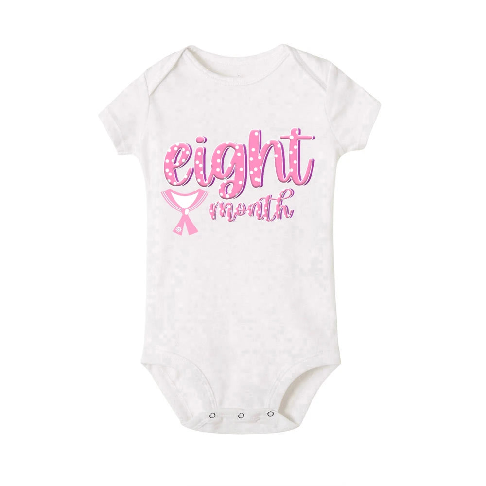 Baby Monthly Milestone Bodysuit - Newborn 1-12 Month Photo Prop