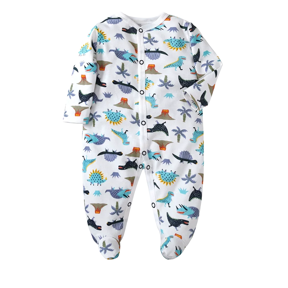 Newborn Cotton Jumper Onesie - 100% Cotton Footie Pajamas 0-12M