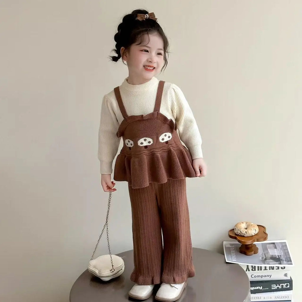 Girls Knitted Sweater Set 2-Piece - Cozy Sweater & Pants for Ages 0-6