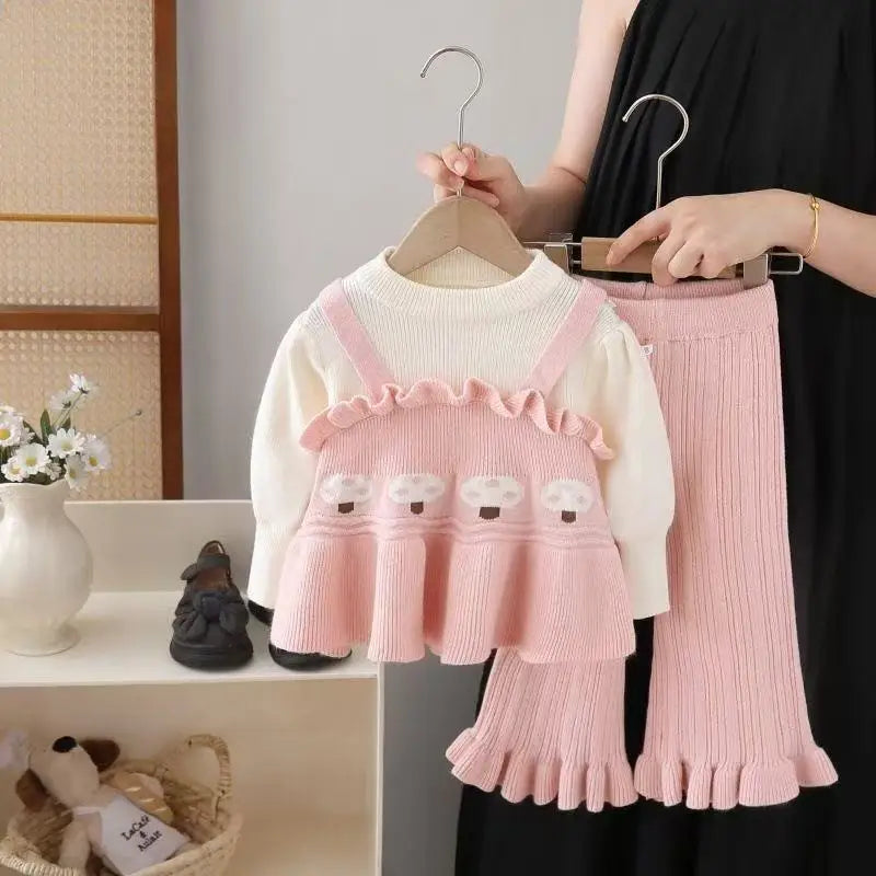 Girls Knitted Sweater Set 2-Piece - Cozy Sweater & Pants for Ages 0-6