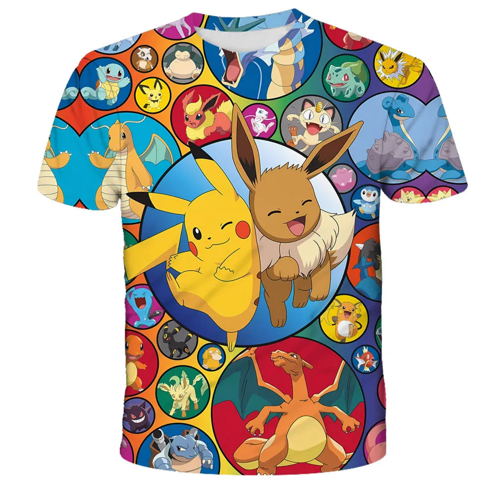 Pokemon Pikachu Kids T-Shirt - Cartoon Print Tee Ages 3-12
