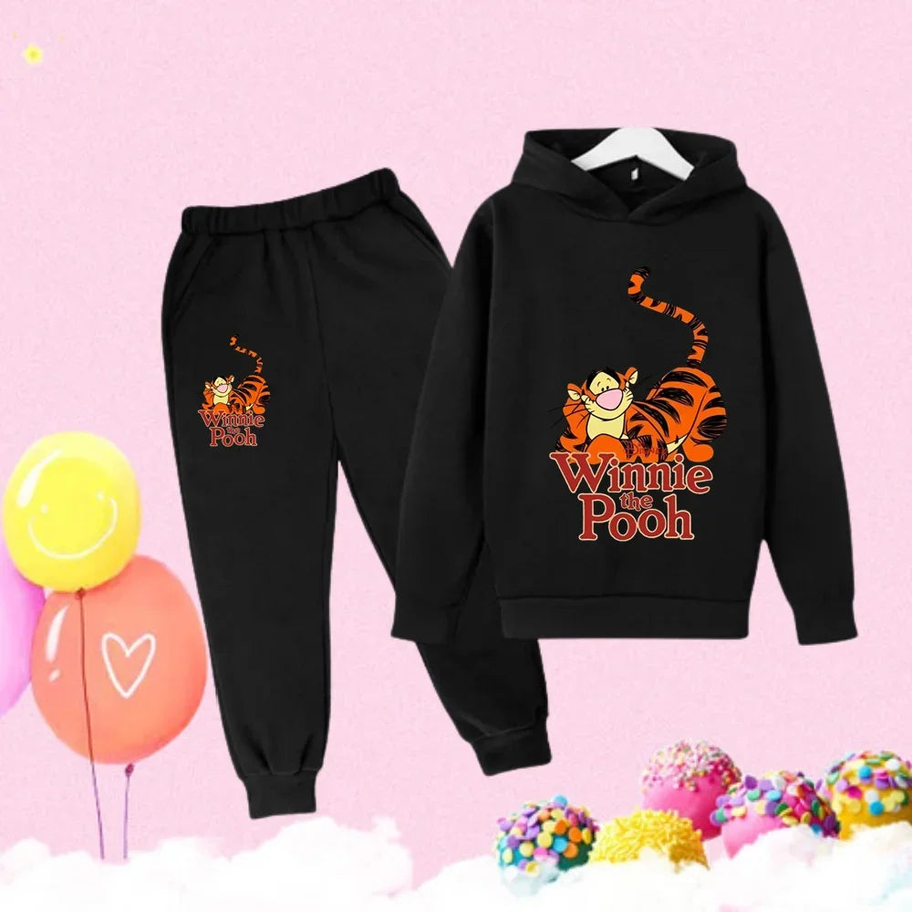 Winnie the Pooh print Hooded Sweatshirt Set