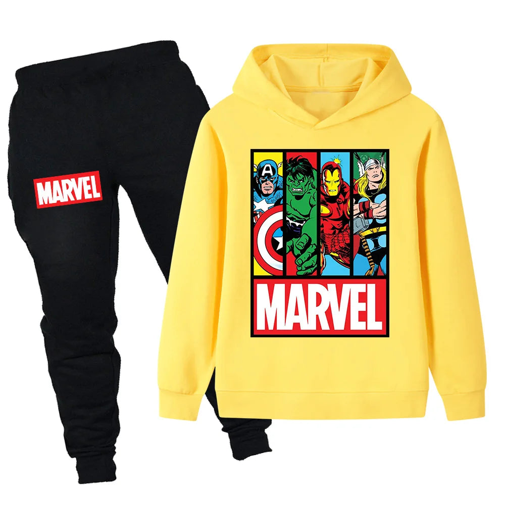 Marvel print long-sleeved + pants Set