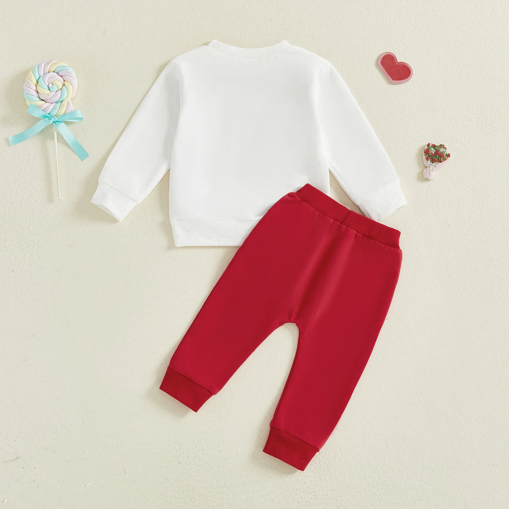 Tractor Letter Sweatshirt + Pants 2 Piece Set