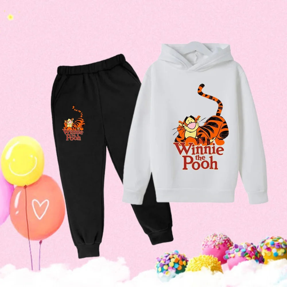 Winnie the Pooh print Hooded Sweatshirt Set