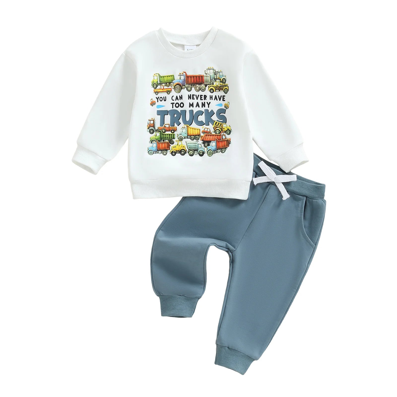 Long Sleeve Pullover + Solid Color Pants 2 Pcs Set
