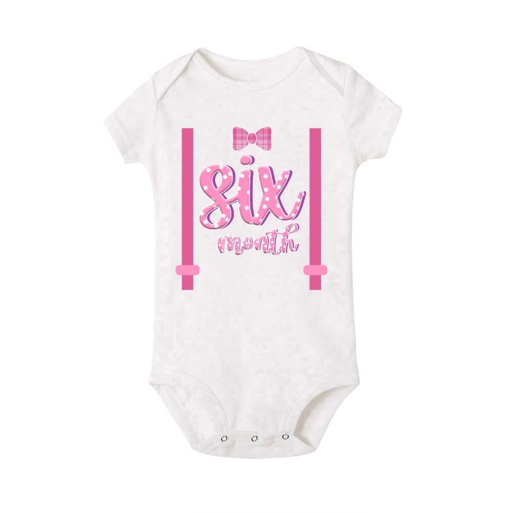 Baby Monthly Milestone Bodysuit - Newborn 1-12 Month Photo Prop