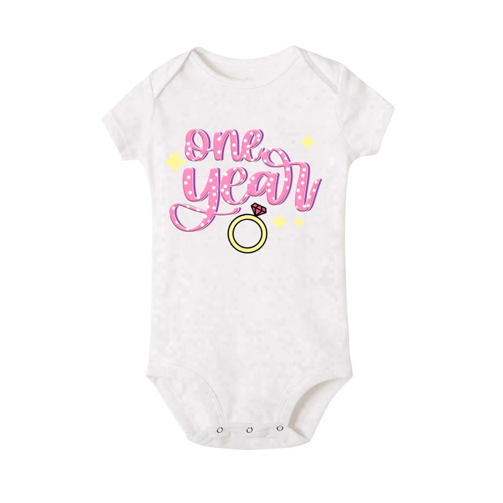 Baby Monthly Milestone Bodysuit - Newborn 1-12 Month Photo Prop