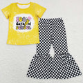Short Sleeves T-shirt + Bell Bottom Pants Set
