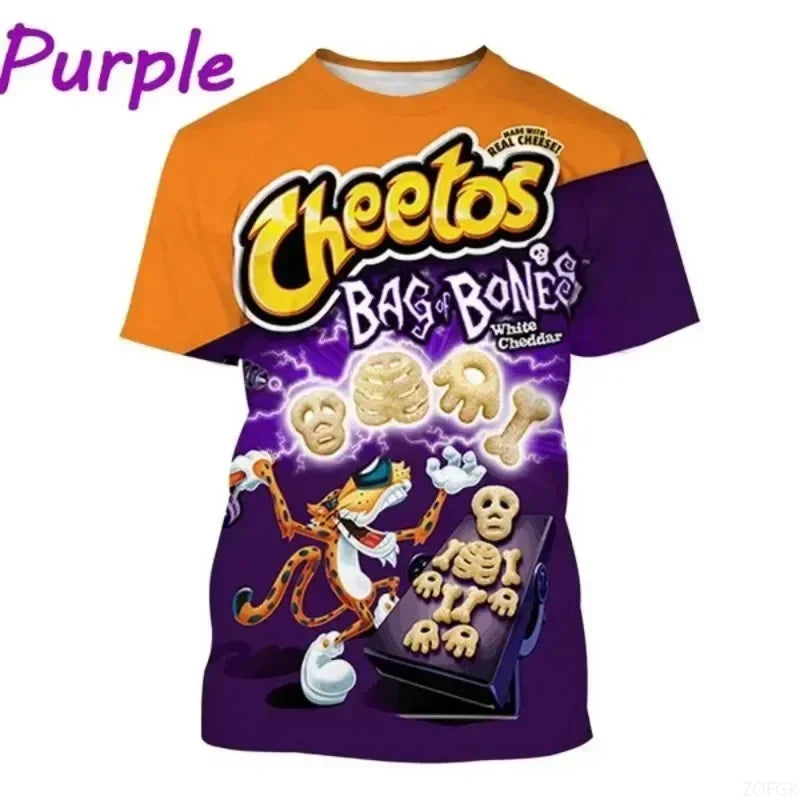 T-shirt with Cheetos Bag of Bones design on a white background