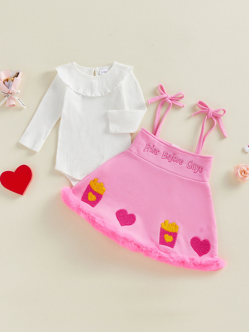 Girls Valentine's Day 2-Piece Set - Heart Outfit for Toddlers