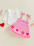 Girls Valentine's Day 2-Piece Set - Heart Outfit for Toddlers
