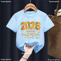 2026 Happy New Year Bow T-Shirt - Kids Celebration Tee