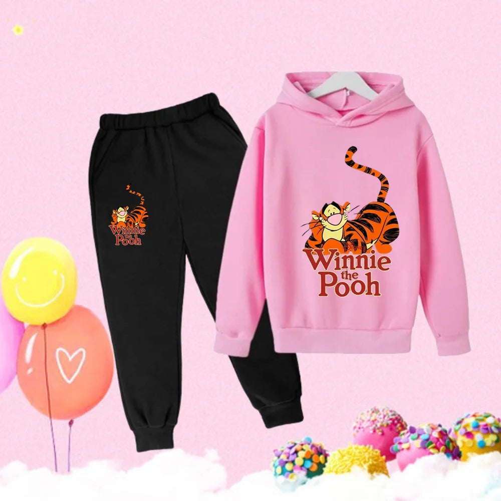 Winnie the Pooh print Hooded Sweatshirt Set