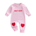 Valentine's Day Baby Romper - Long Sleeve Plaid Embroidered Jumpsuit for Boys & Girls