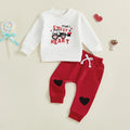 Tractor Letter Sweatshirt + Pants 2 Piece Set