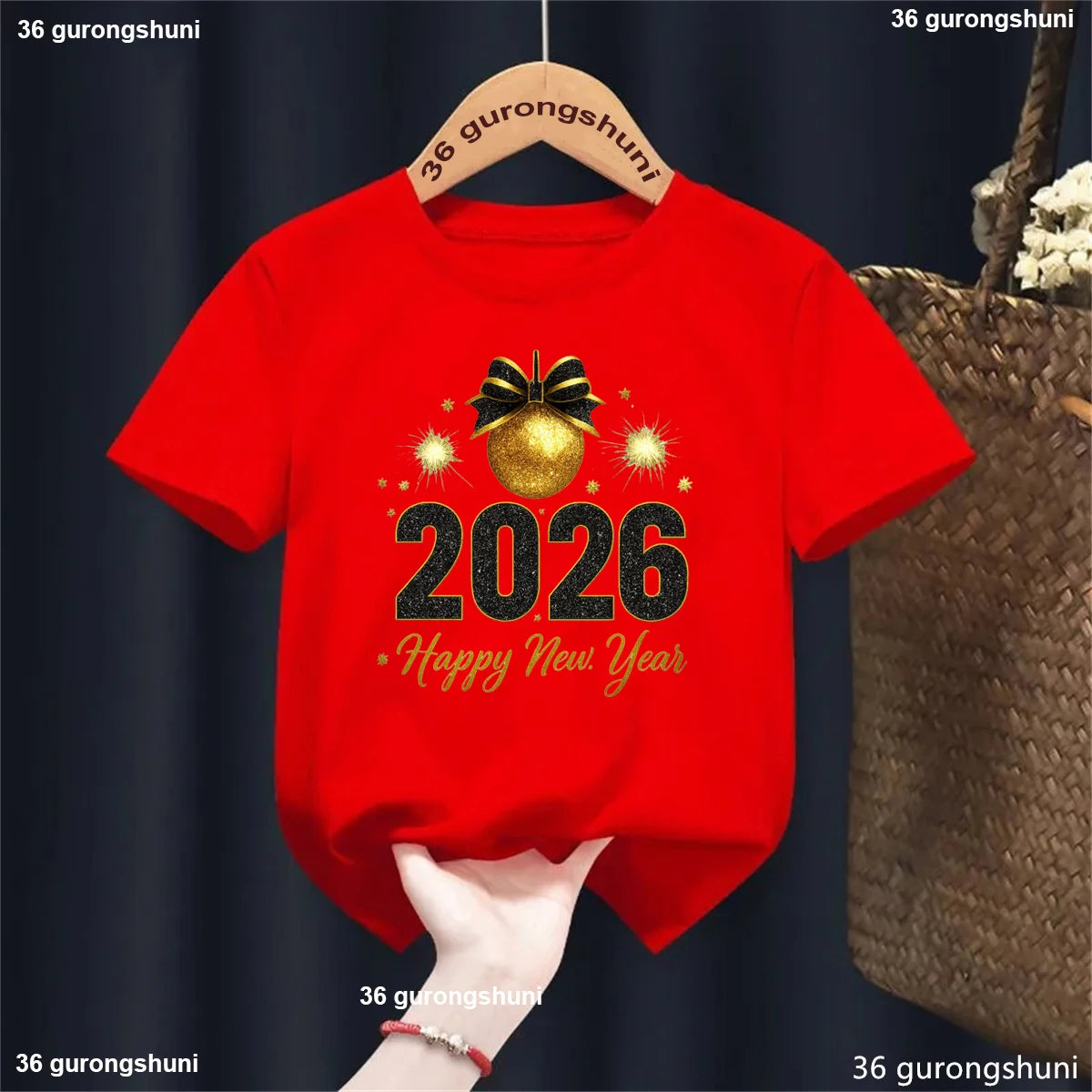 2026 Happy New Year Kids T-Shirt - Playful Celebration Tee